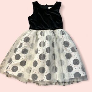 Cat & Jack Holiday/Party Dress 🎀Velvet & Polka Dot Tulle | Size 7/8